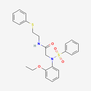 molecular formula C24H26N2O4S2 B4926282 N~2~-(2-ethoxyphenyl)-N~2~-(phenylsulfonyl)-N~1~-[2-(phenylthio)ethyl]glycinamide 
