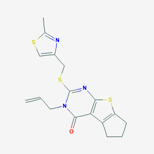 3-allyl-2-(((2-methylthiazol-4-yl)methyl)thio)-6,7-dihydro-3H-cyclopenta[4,5]thieno[2,3-d]pyrimidin-4(5H)-one