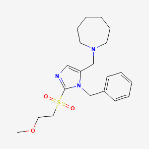 molecular formula C20H29N3O3S B4926313 1-({1-benzyl-2-[(2-methoxyethyl)sulfonyl]-1H-imidazol-5-yl}methyl)azepane 