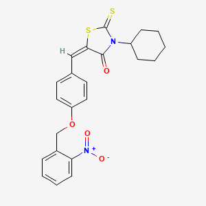 molecular formula C23H22N2O4S2 B4926318 3-cyclohexyl-5-{4-[(2-nitrobenzyl)oxy]benzylidene}-2-thioxo-1,3-thiazolidin-4-one 