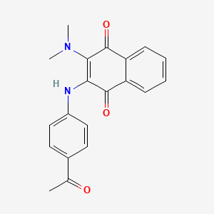molecular formula C20H18N2O3 B4926321 2-[(4-acetylphenyl)amino]-3-(dimethylamino)naphthoquinone 