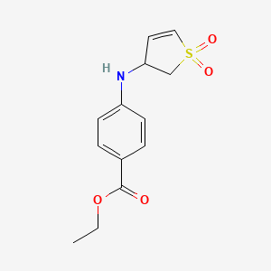 molecular formula C13H15NO4S B4926325 ethyl 4-[(1,1-dioxido-2,3-dihydro-3-thienyl)amino]benzoate 