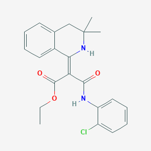 molecular formula C22H23ClN2O3 B4926341 ethyl 3-[(2-chlorophenyl)amino]-2-(3,3-dimethyl-3,4-dihydro-1(2H)-isoquinolinylidene)-3-oxopropanoate 