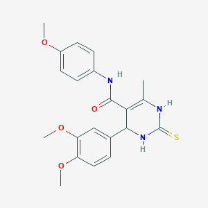 molecular formula C21H23N3O4S B4926346 4-(3,4-dimethoxyphenyl)-N-(4-methoxyphenyl)-6-methyl-2-thioxo-1,2,3,4-tetrahydro-5-pyrimidinecarboxamide 