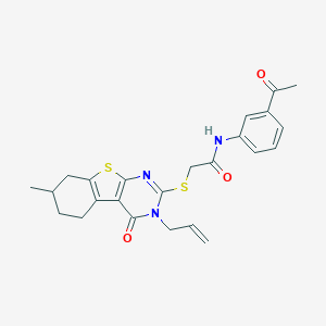 N-(3-acetylphenyl)-2-[(7-methyl-4-oxo-3-prop-2-enyl-5,6,7,8-tetrahydro-[1]benzothiolo[2,3-d]pyrimidin-2-yl)sulfanyl]acetamide