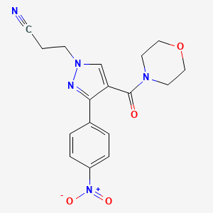 molecular formula C17H17N5O4 B4926404 3-[4-(4-morpholinylcarbonyl)-3-(4-nitrophenyl)-1H-pyrazol-1-yl]propanenitrile 