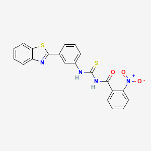 molecular formula C21H14N4O3S2 B4926412 N-({[3-(1,3-benzothiazol-2-yl)phenyl]amino}carbonothioyl)-2-nitrobenzamide 