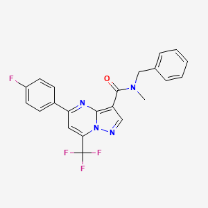 molecular formula C22H16F4N4O B4926416 N-benzyl-5-(4-fluorophenyl)-N-methyl-7-(trifluoromethyl)pyrazolo[1,5-a]pyrimidine-3-carboxamide 