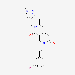 molecular formula C22H29FN4O2 B4926422 1-[2-(3-fluorophenyl)ethyl]-N-isopropyl-N-[(1-methyl-1H-pyrazol-4-yl)methyl]-6-oxo-3-piperidinecarboxamide 