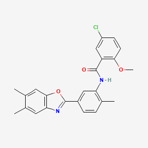 5-chloro-N-[5-(5,6-dimethyl-1,3-benzoxazol-2-yl)-2-methylphenyl]-2-methoxybenzamide