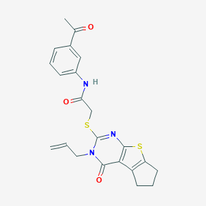 N-(3-acetylphenyl)-2-[(3-allyl-4-oxo-3,5,6,7-tetrahydro-4H-cyclopenta[4,5]thieno[2,3-d]pyrimidin-2-yl)sulfanyl]acetamide