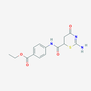 molecular formula C14H15N3O4S B4926443 ethyl 4-{[(2-amino-4-oxo-5,6-dihydro-4H-1,3-thiazin-6-yl)carbonyl]amino}benzoate 