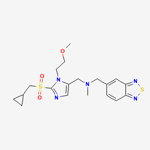 molecular formula C19H25N5O3S2 B4926448 (2,1,3-benzothiadiazol-5-ylmethyl){[2-[(cyclopropylmethyl)sulfonyl]-1-(2-methoxyethyl)-1H-imidazol-5-yl]methyl}methylamine 