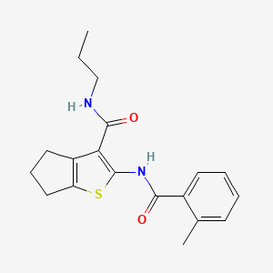 molecular formula C19H22N2O2S B4926463 2-[(2-methylbenzoyl)amino]-N-propyl-5,6-dihydro-4H-cyclopenta[b]thiophene-3-carboxamide 