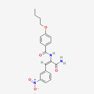 molecular formula C20H21N3O5 B4926477 N-[1-(aminocarbonyl)-2-(3-nitrophenyl)vinyl]-4-butoxybenzamide 