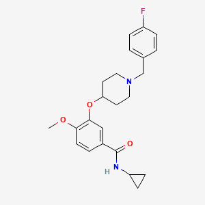molecular formula C23H27FN2O3 B4926492 N-cyclopropyl-3-{[1-(4-fluorobenzyl)-4-piperidinyl]oxy}-4-methoxybenzamide 