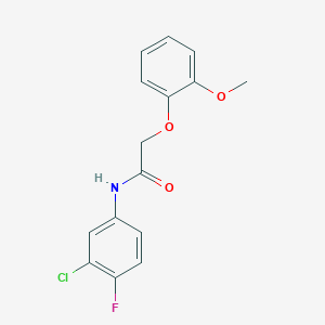 molecular formula C15H13ClFNO3 B4926494 N-(3-chloro-4-fluorophenyl)-2-(2-methoxyphenoxy)acetamide 