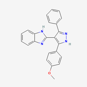 molecular formula C23H18N4O B4926506 2-[5-(4-甲氧基苯基)-3-苯基-1H-吡唑-4-基]-1H-苯并咪唑 