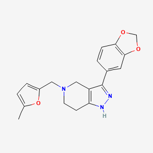 molecular formula C19H19N3O3 B4926522 3-(1,3-benzodioxol-5-yl)-5-[(5-methyl-2-furyl)methyl]-4,5,6,7-tetrahydro-1H-pyrazolo[4,3-c]pyridine 