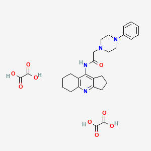 molecular formula C28H34N4O9 B4926526 N-(2,3,5,6,7,8-hexahydro-1H-cyclopenta[b]quinolin-9-yl)-2-(4-phenyl-1-piperazinyl)acetamide diethanedioate 