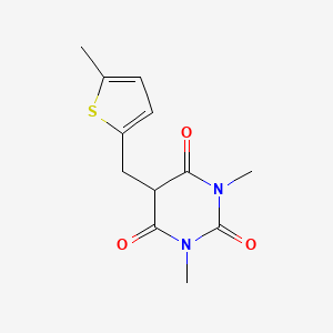 molecular formula C12H14N2O3S B4926534 1,3-dimethyl-5-[(5-methyl-2-thienyl)methyl]-2,4,6(1H,3H,5H)-pyrimidinetrione 