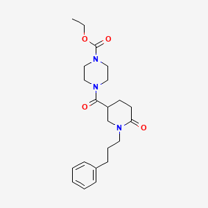 molecular formula C22H31N3O4 B4926537 ethyl 4-{[6-oxo-1-(3-phenylpropyl)-3-piperidinyl]carbonyl}-1-piperazinecarboxylate 