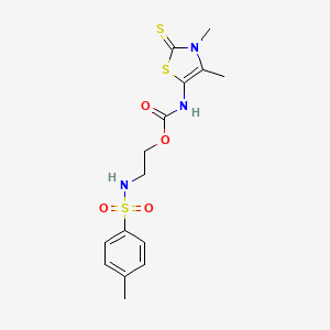 molecular formula C15H19N3O4S3 B4926552 2-{[(4-methylphenyl)sulfonyl]amino}ethyl (3,4-dimethyl-2-thioxo-2,3-dihydro-1,3-thiazol-5-yl)carbamate 