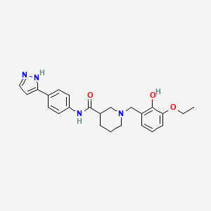 molecular formula C24H28N4O3 B4926566 1-(3-ethoxy-2-hydroxybenzyl)-N-[4-(1H-pyrazol-5-yl)phenyl]-3-piperidinecarboxamide 