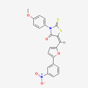 molecular formula C21H14N2O5S2 B4926575 3-(4-methoxyphenyl)-5-{[5-(3-nitrophenyl)-2-furyl]methylene}-2-thioxo-1,3-thiazolidin-4-one 