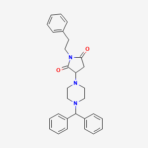 3-[4-(diphenylmethyl)-1-piperazinyl]-1-(2-phenylethyl)-2,5-pyrrolidinedione
