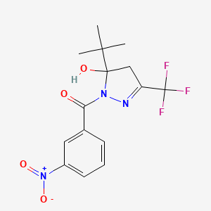 molecular formula C15H16F3N3O4 B4926587 5-tert-butyl-1-(3-nitrobenzoyl)-3-(trifluoromethyl)-4,5-dihydro-1H-pyrazol-5-ol 