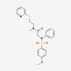 molecular formula C22H23N3O4S2 B4926607 N~2~-[(4-methoxyphenyl)sulfonyl]-N~2~-phenyl-N~1~-[2-(2-pyridinylthio)ethyl]glycinamide 