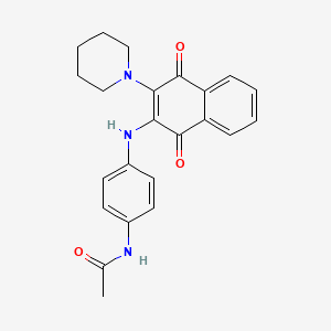 molecular formula C23H23N3O3 B4926627 N-(4-{[1,4-dioxo-3-(1-piperidinyl)-1,4-dihydro-2-naphthalenyl]amino}phenyl)acetamide 