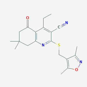 2-[(3,5-Dimethyl-4-isoxazolyl)methylthio]-4-ethyl-7,7-dimethyl-5-oxo-6,8-dihydroquinoline-3-carbonitrile