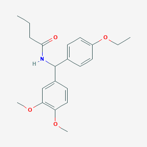 molecular formula C21H27NO4 B4926643 N-[(3,4-dimethoxyphenyl)(4-ethoxyphenyl)methyl]butanamide 