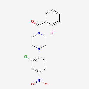 molecular formula C17H15ClFN3O3 B4926646 1-(2-chloro-4-nitrophenyl)-4-(2-fluorobenzoyl)piperazine 