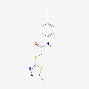 molecular formula C15H19N3OS2 B492666 N-(4-tert-butylphenyl)-2-[(5-methyl-1,3,4-thiadiazol-2-yl)sulfanyl]acetamide CAS No. 667913-18-0