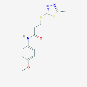 molecular formula C14H17N3O2S2 B492668 N-(4-ethoxyphenyl)-3-[(5-methyl-1,3,4-thiadiazol-2-yl)sulfanyl]propanamide CAS No. 667913-19-1