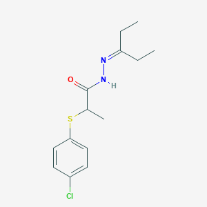 2-[(4-chlorophenyl)thio]-N'-(1-ethylpropylidene)propanohydrazide