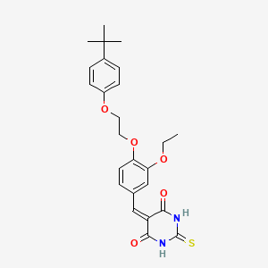 molecular formula C25H28N2O5S B4926706 5-{4-[2-(4-tert-butylphenoxy)ethoxy]-3-ethoxybenzylidene}-2-thioxodihydro-4,6(1H,5H)-pyrimidinedione 
