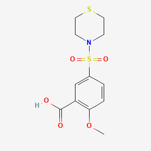 molecular formula C12H15NO5S2 B4926719 2-methoxy-5-(4-thiomorpholinylsulfonyl)benzoic acid 
