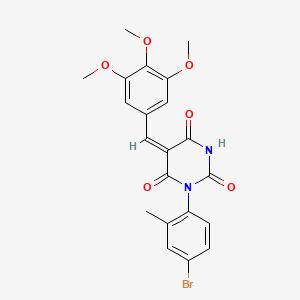 molecular formula C21H19BrN2O6 B4926727 1-(4-bromo-2-methylphenyl)-5-(3,4,5-trimethoxybenzylidene)-2,4,6(1H,3H,5H)-pyrimidinetrione 