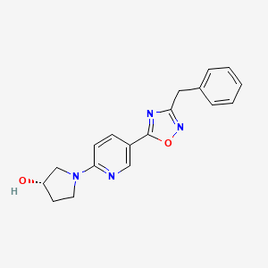 molecular formula C18H18N4O2 B4926728 (3S)-1-[5-(3-benzyl-1,2,4-oxadiazol-5-yl)-2-pyridinyl]-3-pyrrolidinol 