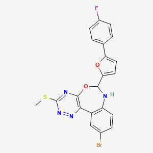 10-bromo-6-[5-(4-fluorophenyl)-2-furyl]-3-(methylthio)-6,7-dihydro[1,2,4]triazino[5,6-d][3,1]benzoxazepine