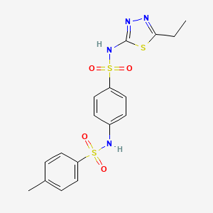 molecular formula C17H18N4O4S3 B4926741 N-(4-{[(5-ethyl-1,3,4-thiadiazol-2-yl)amino]sulfonyl}phenyl)-4-methylbenzenesulfonamide 