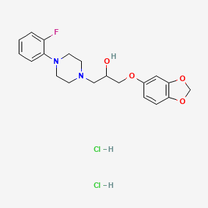 molecular formula C20H25Cl2FN2O4 B4926750 1-(1,3-benzodioxol-5-yloxy)-3-[4-(2-fluorophenyl)-1-piperazinyl]-2-propanol dihydrochloride 