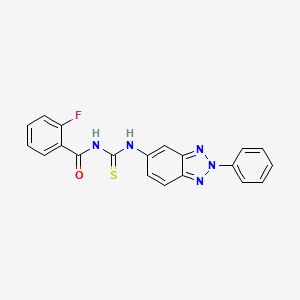 molecular formula C20H14FN5OS B4926770 2-fluoro-N-{[(2-phenyl-2H-1,2,3-benzotriazol-5-yl)amino]carbonothioyl}benzamide 
