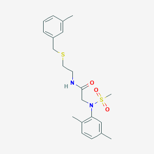 molecular formula C21H28N2O3S2 B4926772 N~2~-(2,5-dimethylphenyl)-N~1~-{2-[(3-methylbenzyl)thio]ethyl}-N~2~-(methylsulfonyl)glycinamide 