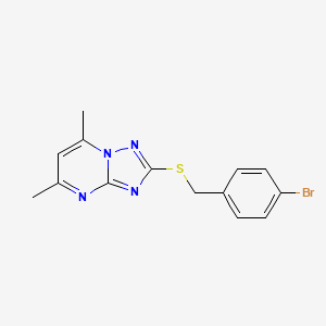 molecular formula C14H13BrN4S B4926781 2-[(4-bromobenzyl)thio]-5,7-dimethyl[1,2,4]triazolo[1,5-a]pyrimidine 