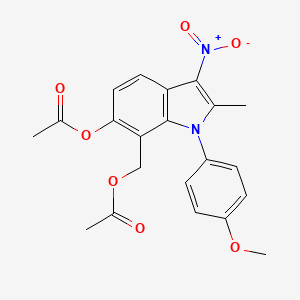molecular formula C21H20N2O7 B4926786 [6-(acetyloxy)-1-(4-methoxyphenyl)-2-methyl-3-nitro-1H-indol-7-yl]methyl acetate 